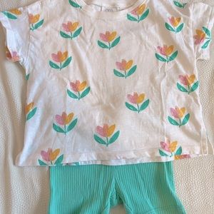 Zara toddler shirt and jumping bean ribbed biker shorts!